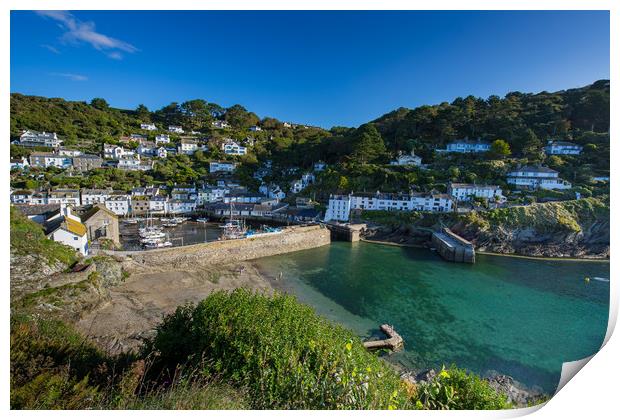 Polperro fishing village harbour south Cornwall  Print by Jim Peters