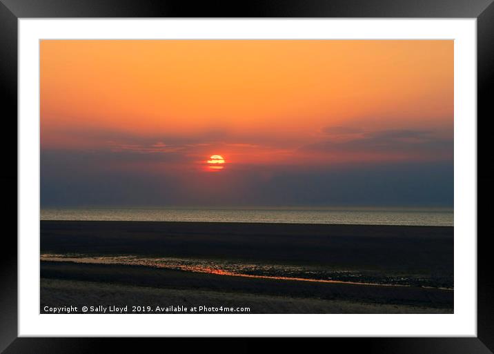 Red sunset at Wells-next-the-sea Framed Mounted Print by Sally Lloyd
