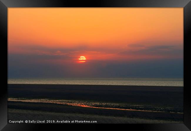 Red sunset at Wells-next-the-sea Framed Print by Sally Lloyd