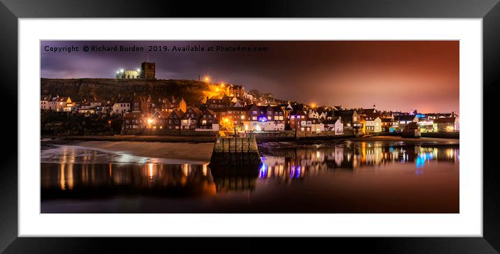 Whitby Harbour Reflections Framed Mounted Print by Richard Burdon
