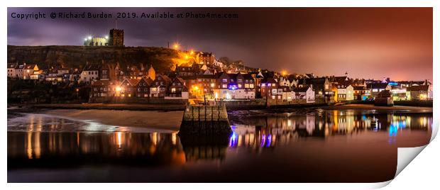 Whitby Harbour Reflections Print by Richard Burdon