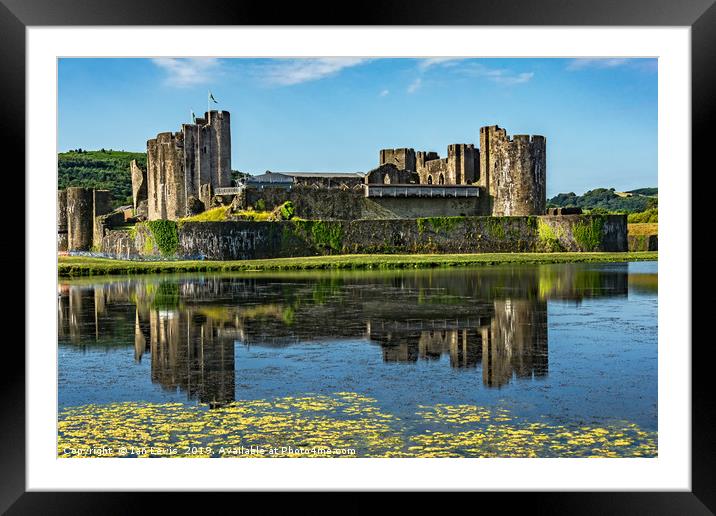 The Towers Of Caerphilly Castle Framed Mounted Print by Ian Lewis