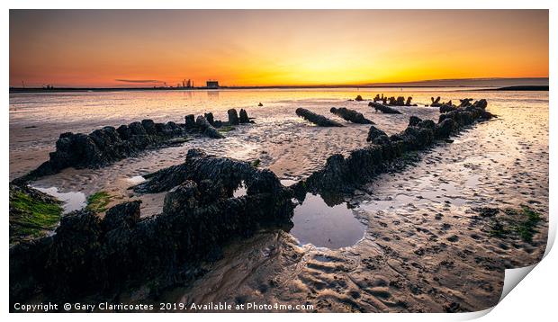 The Redcar Wreck Print by Gary Clarricoates