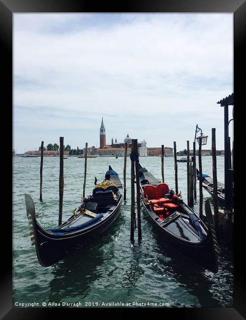 Gondolas in Venice Framed Print by Ailsa Darragh