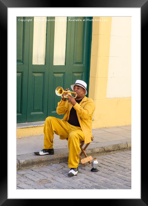 Havana trumpeter cuba Framed Mounted Print by Mark Bunning