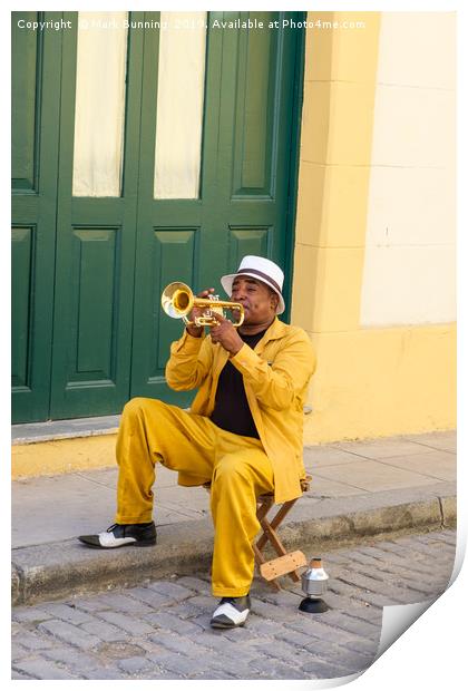 Havana trumpeter cuba Print by Mark Bunning