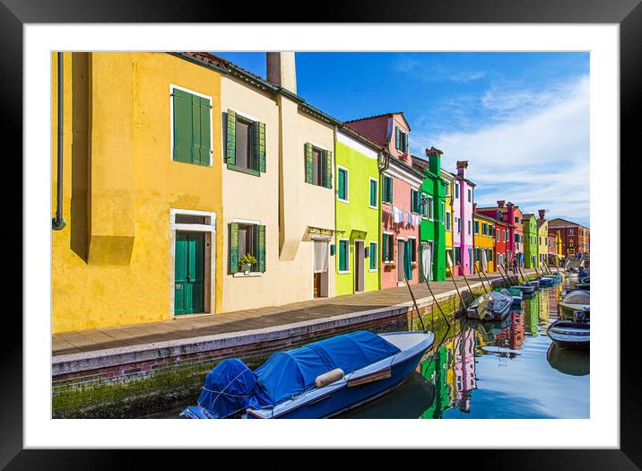 Boats in Burano Framed Mounted Print by Darryl Brooks