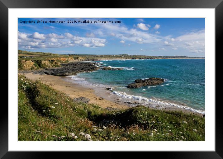 Gwithian beach in St Ives Bay Framed Mounted Print by Pete Hemington