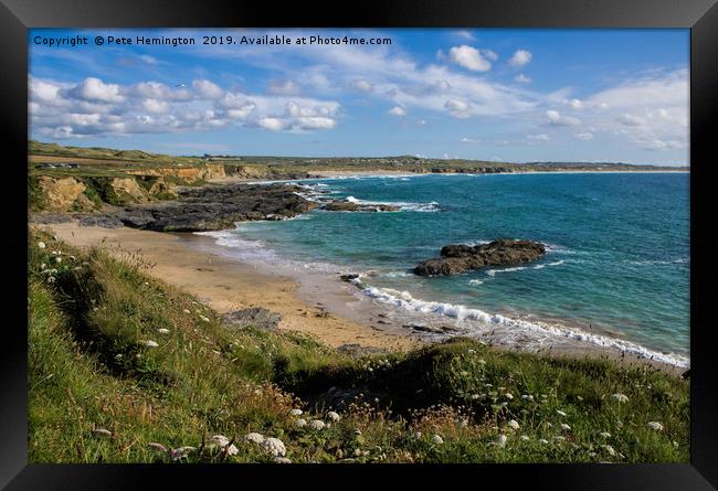 Gwithian beach in St Ives Bay Framed Print by Pete Hemington