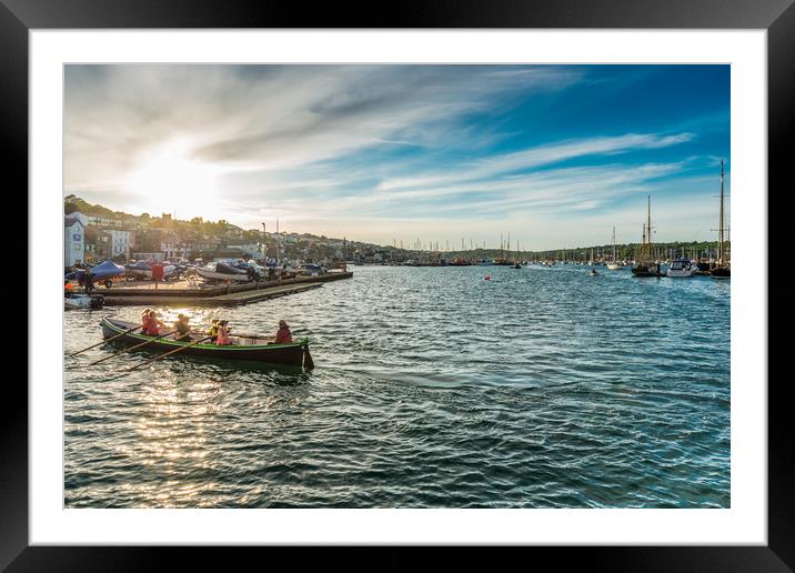 Rowing in Falmouth harbour Framed Mounted Print by Andrew Michael