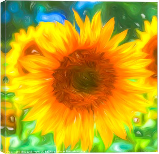 Pastel Sunflower Art Canvas Print by David Pyatt