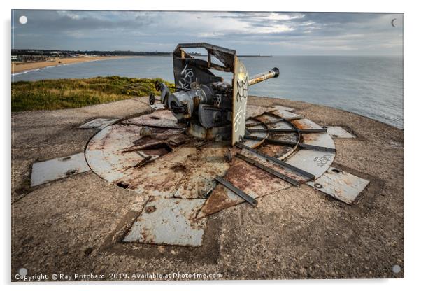 Trow Rock Disappearing Gun Acrylic by Ray Pritchard