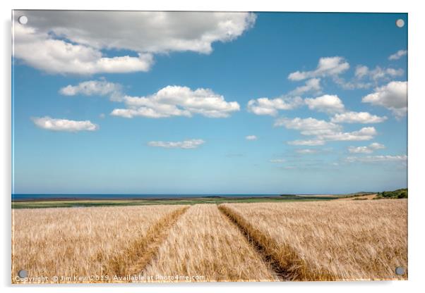 Harvest Time on the Norfolk Coast Acrylic by Jim Key