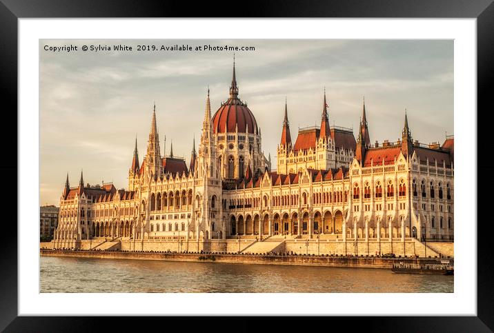BUDAPEST PARLIAMENT BUILDING  Framed Mounted Print by Sylvia White