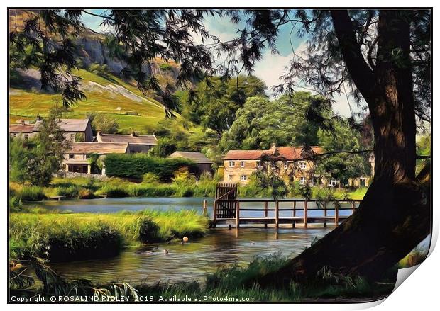 "Evening light at Kilnsey" Print by ROS RIDLEY