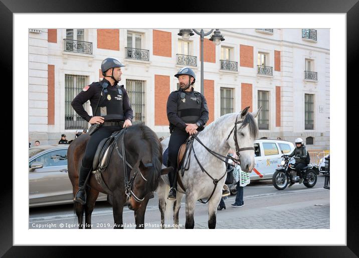 Police on horses Framed Mounted Print by Igor Krylov