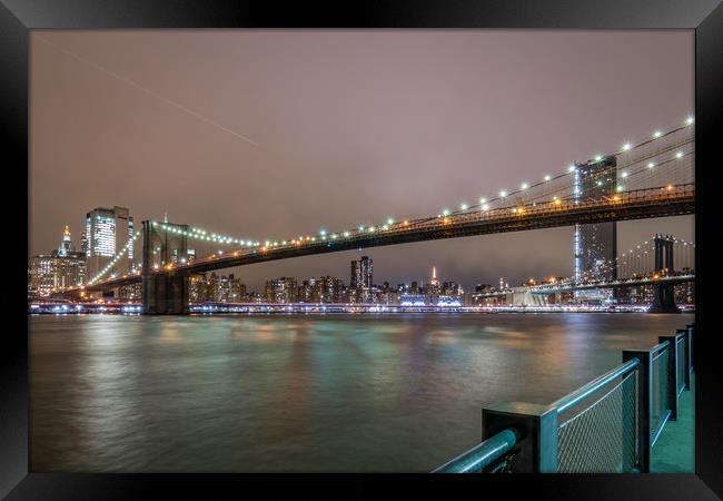 Brooklyn Bridge Framed Print by Scott Collier