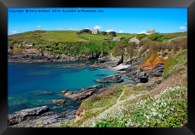 prussia cove cornwall Framed Print by Kevin Britland