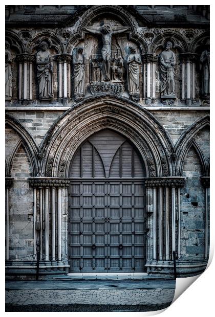 Trondheim Nidaros Cathedral Main Doorway Print by Antony McAulay