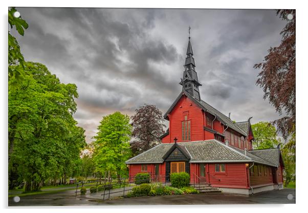 Trondheim Tilfredshet Chapel Acrylic by Antony McAulay