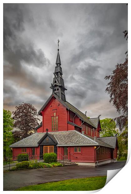 Trondheim Tilfredshet Church Print by Antony McAulay