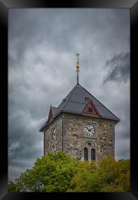Trondheim Var Frue Church Clock Tower Framed Print by Antony McAulay