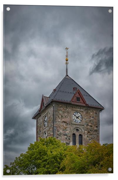 Trondheim Var Frue Church Clock Tower Acrylic by Antony McAulay