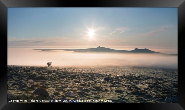View from Top Tor to Haytor at Sunrise Framed Print by Richard GarveyWilliams
