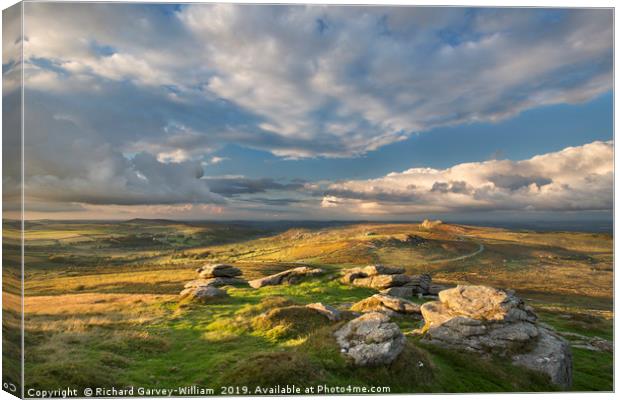 View from Rippon Tor to Haytor Canvas Print by Richard GarveyWilliams