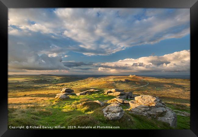 View from Rippon Tor to Haytor Framed Print by Richard GarveyWilliams