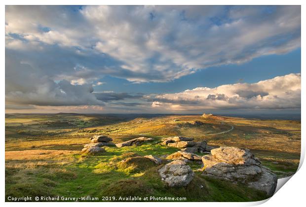 View from Rippon Tor to Haytor Print by Richard GarveyWilliams