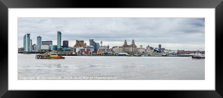 Ferry 'Cross the Mersey Panorama Framed Mounted Print by Joy Newbould