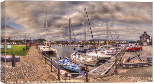 Quayside - Porthmadog Canvas Print by Catchavista 