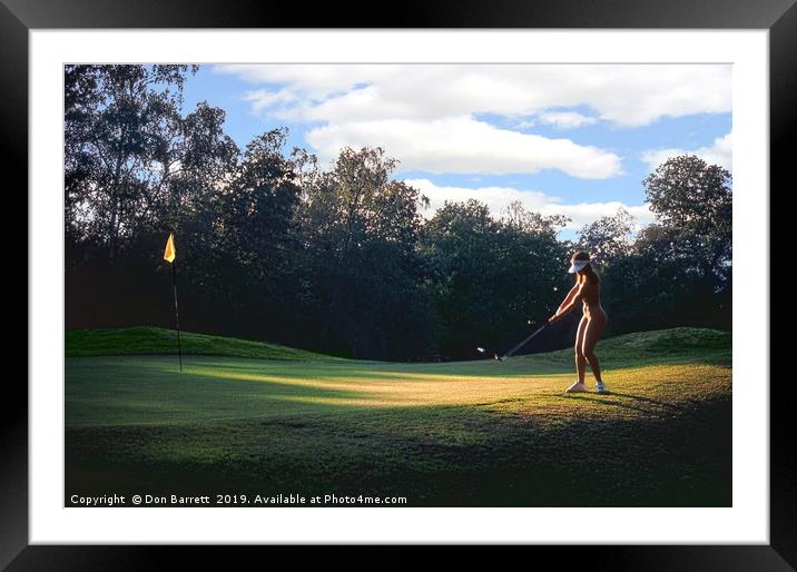 Nude Glamour Model Golfer Framed Mounted Print by Don Barrett