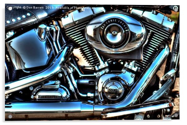 Harley Davidson Engine Acrylic by Don Barrett