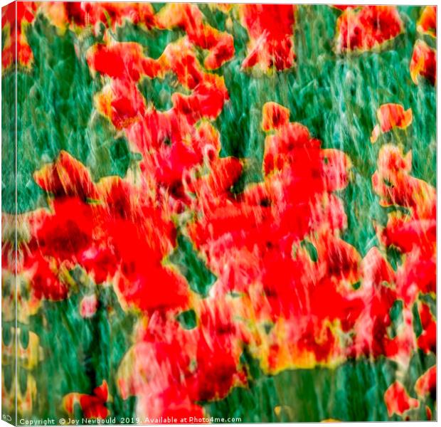 Poppies - Digital Art  Canvas Print by Joy Newbould
