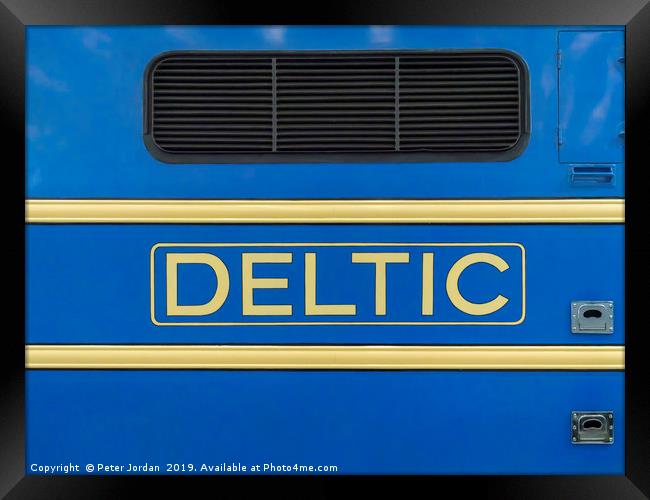 Deltic name yellow on blue on a preserved historic Framed Print by Peter Jordan