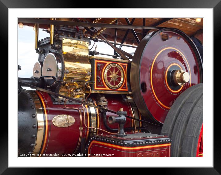 Close up detail of a Fowler steam fairground engin Framed Mounted Print by Peter Jordan