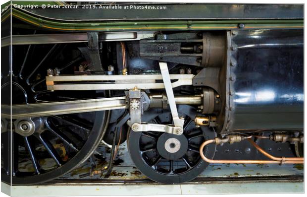 Valve gear of Ex LNER class A3 express passenger s Canvas Print by Peter Jordan