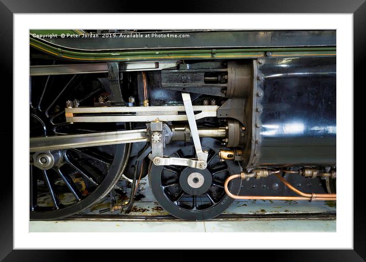 Valve gear of Ex LNER class A3 express passenger s Framed Mounted Print by Peter Jordan