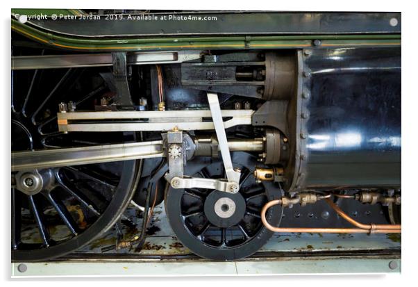 Valve gear of Ex LNER class A3 express passenger s Acrylic by Peter Jordan