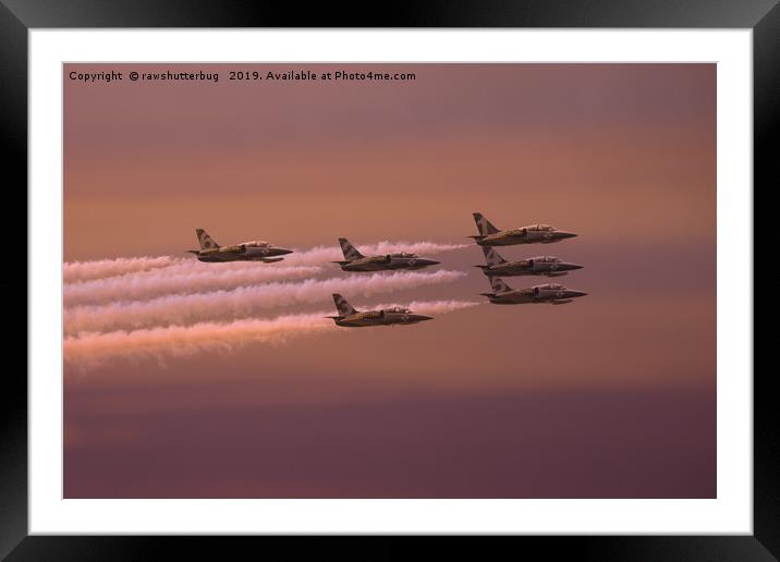 Breitling Display Team As The Sun Sets Framed Mounted Print by rawshutterbug 