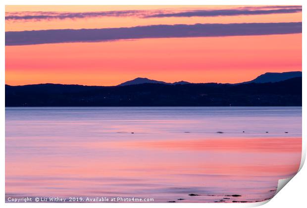 Sunset, Morecambe Bay Print by Liz Withey
