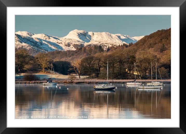 Winter Morning, Waterhead Framed Mounted Print by Liz Withey