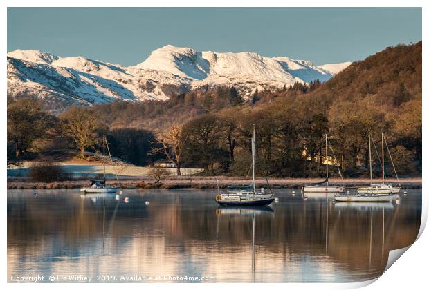 Winter Morning, Waterhead Print by Liz Withey