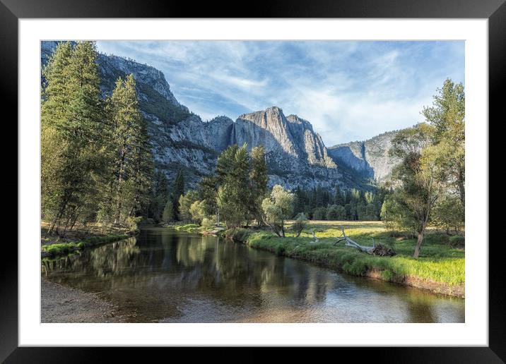 Yosemite Falls from Cook's Meadow Framed Mounted Print by Belinda Greb
