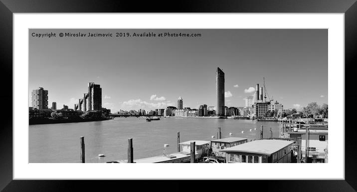 London panorama on river - UK Framed Mounted Print by M. J. Photography