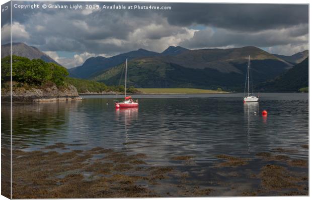 Boats on Loch Leven Canvas Print by Graham Light
