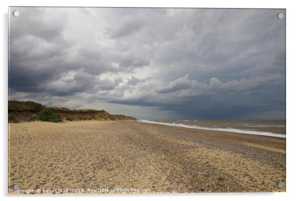 Stormy sky at Covehithe in Suffolk Acrylic by Sally Lloyd