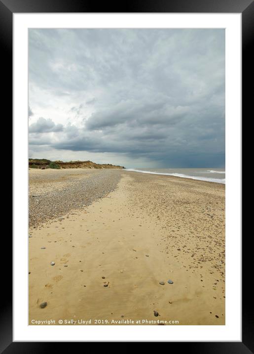 Up the beach at Covehithe Framed Mounted Print by Sally Lloyd